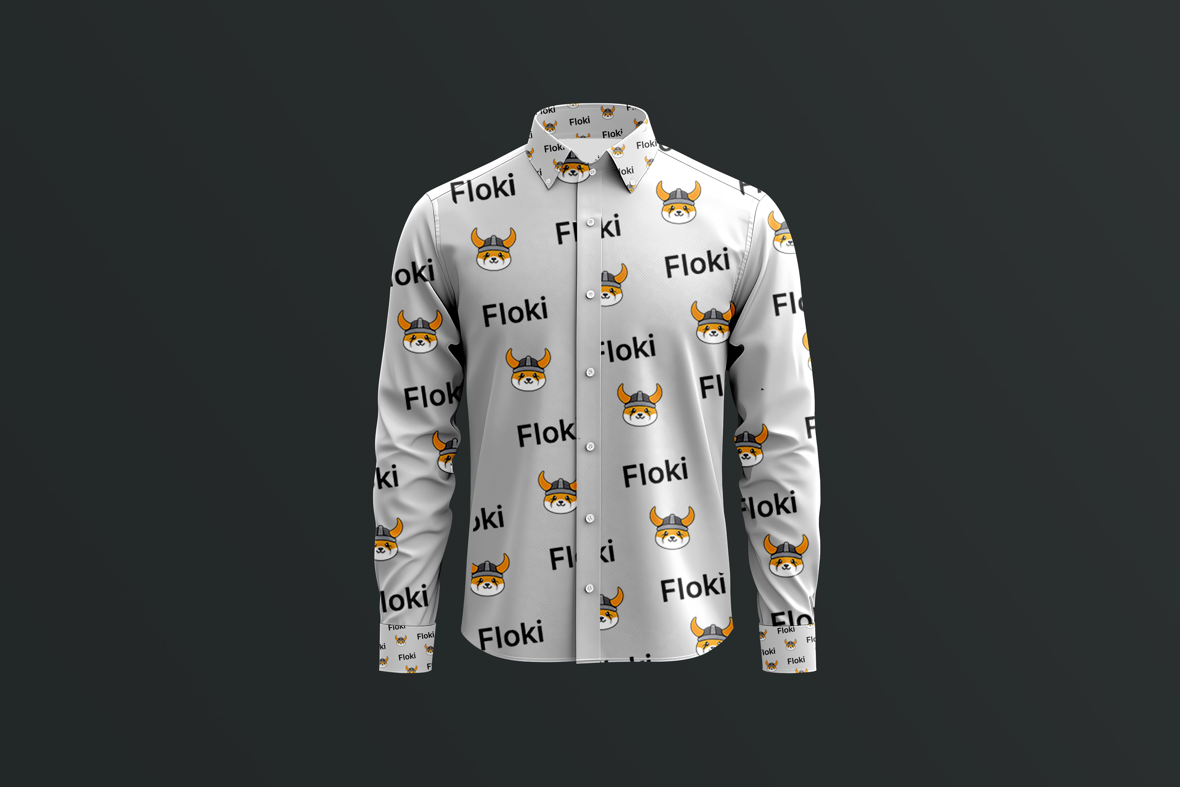 FLOKI Viking Dog Signature Button-Down Shirt