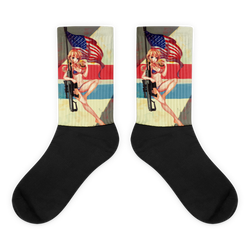 2nd Amendment Trump Girl  Fully Sublimated Comfy Holiday Socks