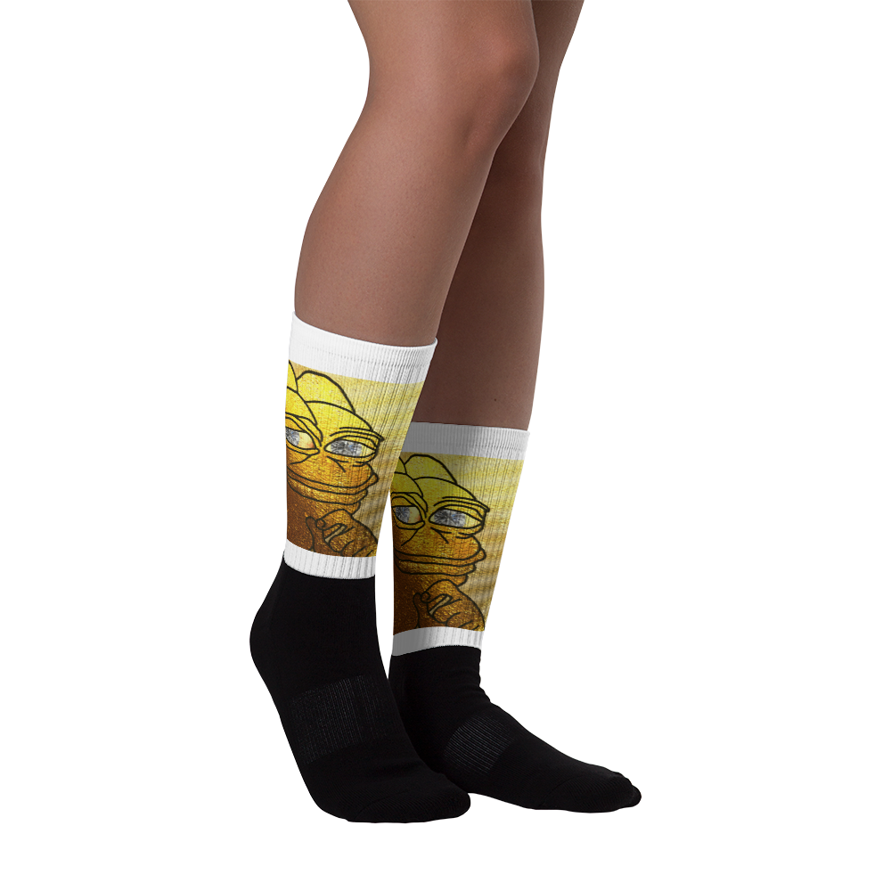 Golden Pepe Fully Sublimated Comfy Holiday Socks