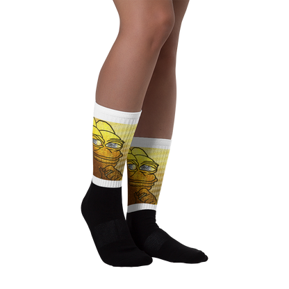 Golden Pepe Fully Sublimated Comfy Holiday Socks