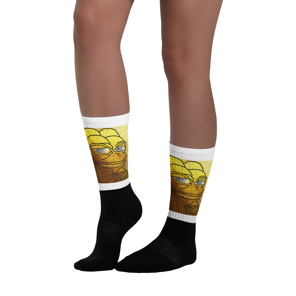 Golden Pepe Fully Sublimated Comfy Holiday Socks